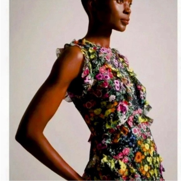 IN STORES NOW Ted Baker Floral Sleeveless Midi Dress Sz US 4 Or Ted Sz 1 - Picture 2 of 5